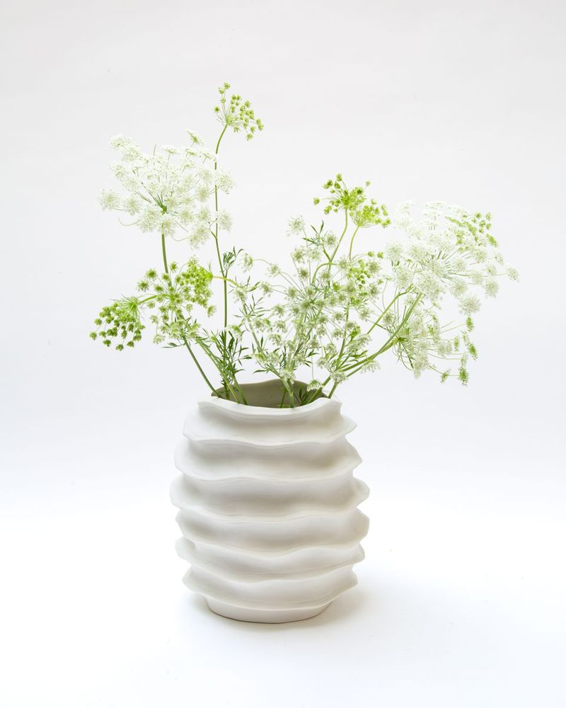 Bowls - AYA white porcelain vase H=23cm, D=19cm. - YLVAYA DESIGN
