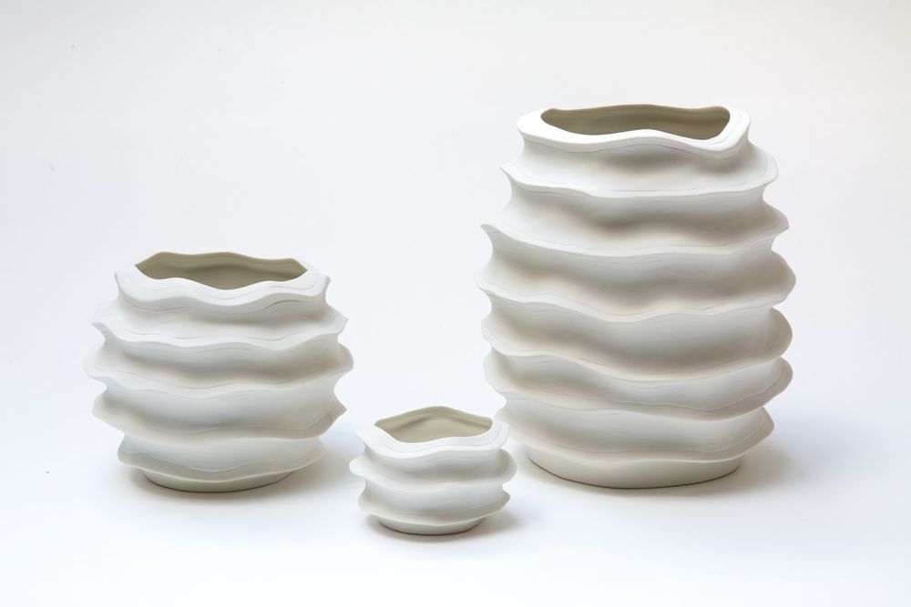 Bowls - AYA white porcelain vase H=23cm, D=19cm. - YLVAYA DESIGN