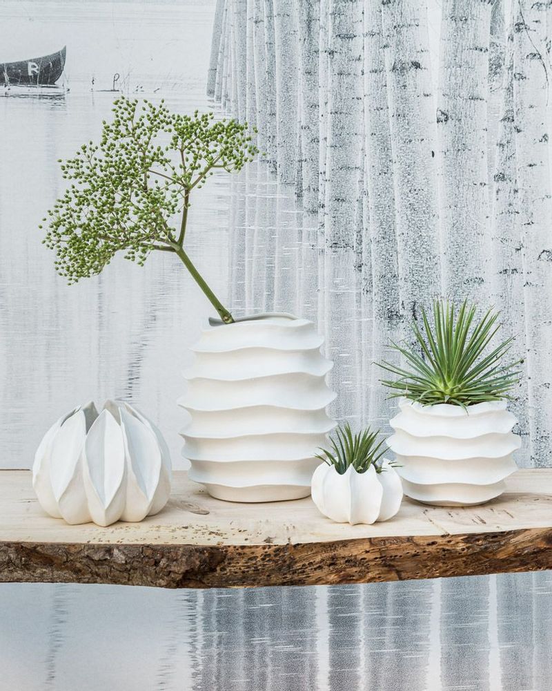 Bowls - AYA white porcelain vase H=23cm, D=19cm. - YLVAYA DESIGN