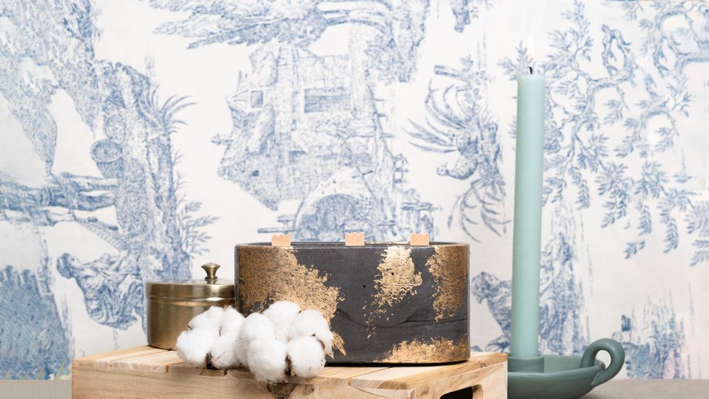 Candles - PATINATED CONCRETE CANDLE - 3 WICKS - JUNNY