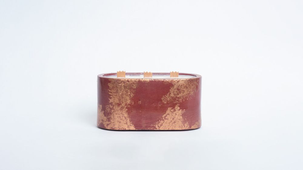 Candles - PATINATED CONCRETE CANDLE - 3 WICKS - JUNNY