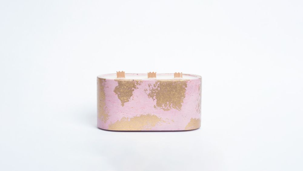 Candles - PATINATED CONCRETE CANDLE - 3 WICKS - JUNNY