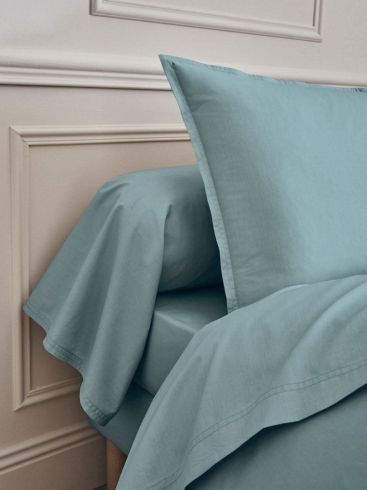 Linge de lit - Première Bleu Glacier - Parure de lit en percale de coton - ESSIX