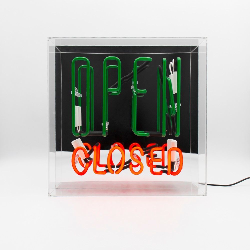 Table lamps - 'Open / Closed' Large Glass Neon Sign - LOCOMOCEAN