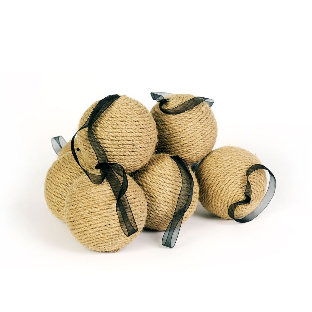 Guirlandes et boules de Noël - Décoration de Noël Boules de Chanvre - paquet de 8 - BY BENSON