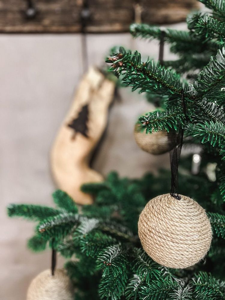 Guirlandes et boules de Noël - Décoration de Noël Boules de Chanvre - paquet de 8 - BY BENSON