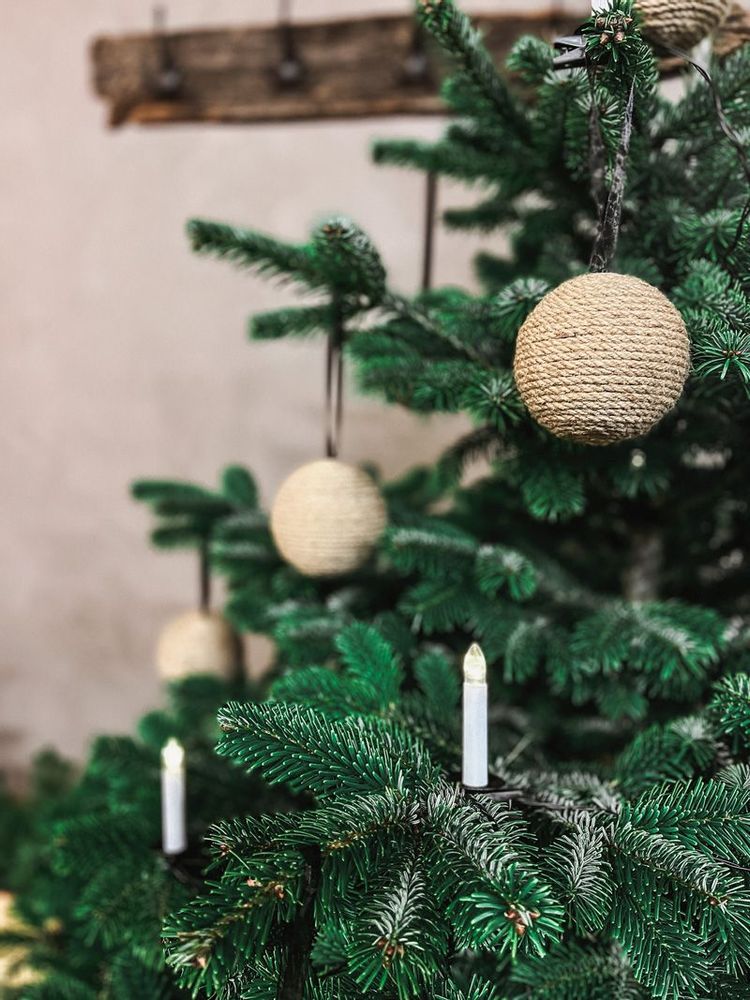 Guirlandes et boules de Noël - Décoration de Noël Boules de Chanvre - paquet de 8 - BY BENSON