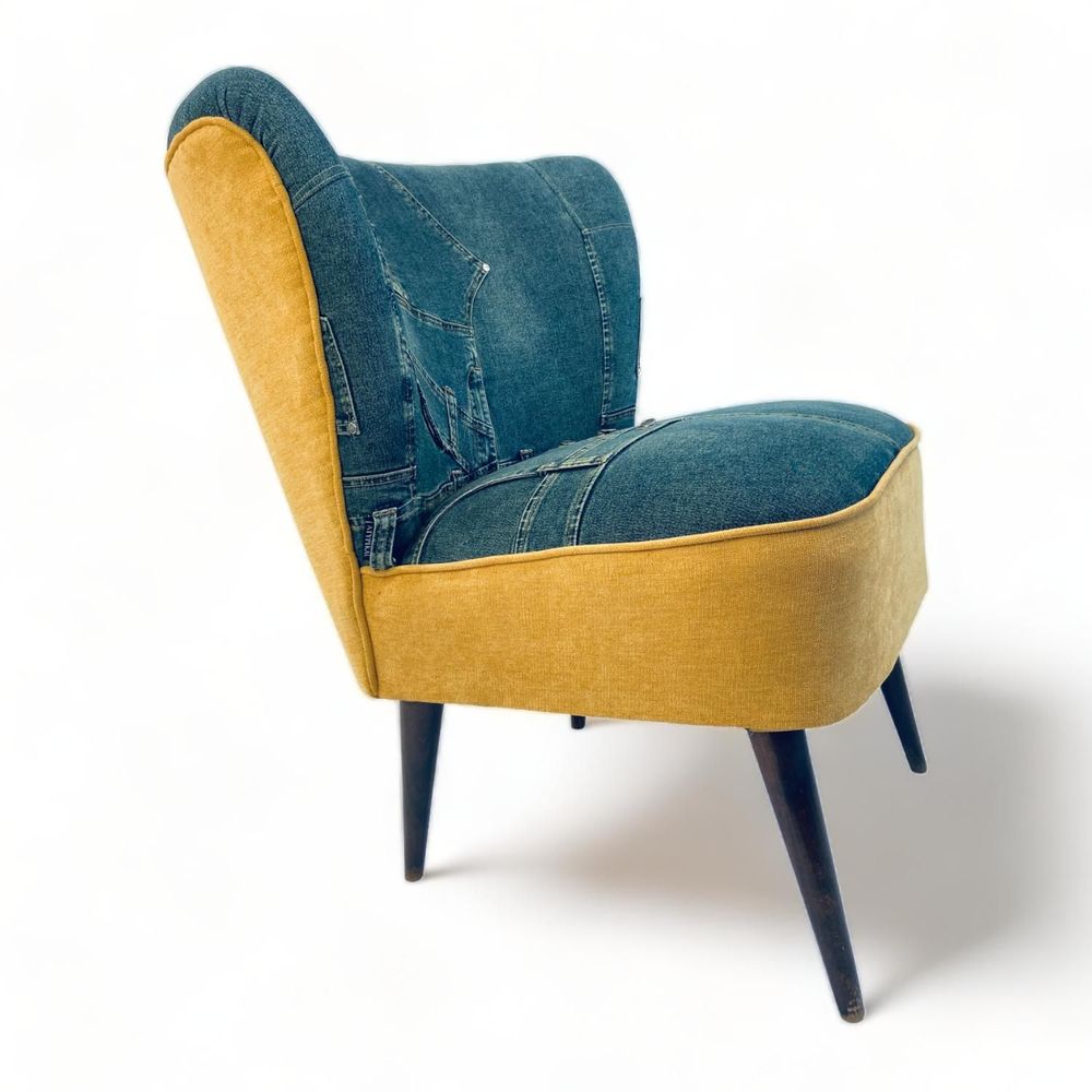 Unique pieces - Cocktail Chair" Western Jeans” |Unique Piece | Eco-friendly | Handmade - ATYPIKAL COLLECTION
