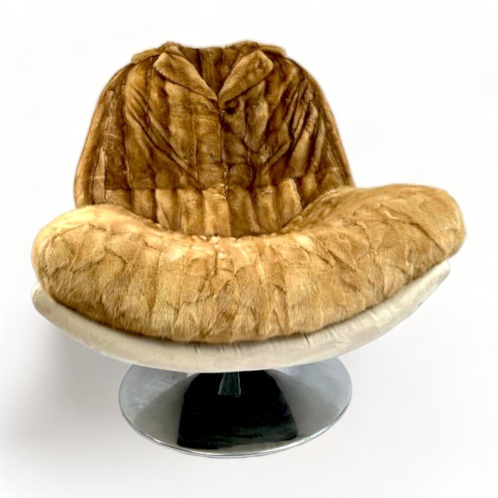 Unique pieces - Vintage swivel armchair\” Mister Teddy Bear\” | Unique Piece | Eco-friendly | Handmade - ATYPIKAL COLLECTION