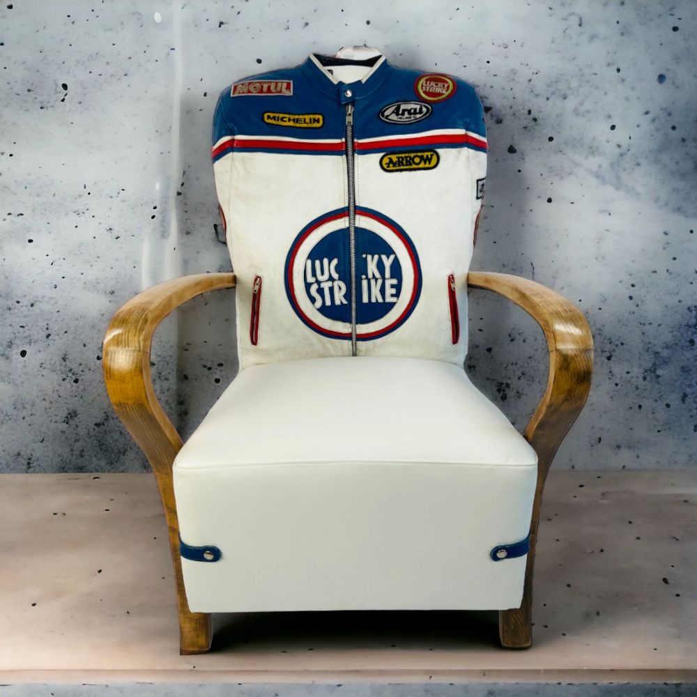 Design objects - Art Deco leather armchair " Lucky Moto-biker " - ATYPIKAL COLLECTION