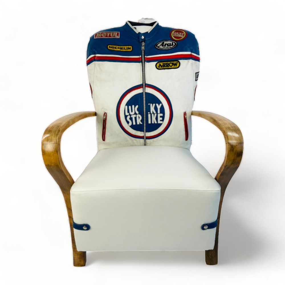 Design objects - Art Deco leather armchair " Lucky Moto-biker " - ATYPIKAL COLLECTION