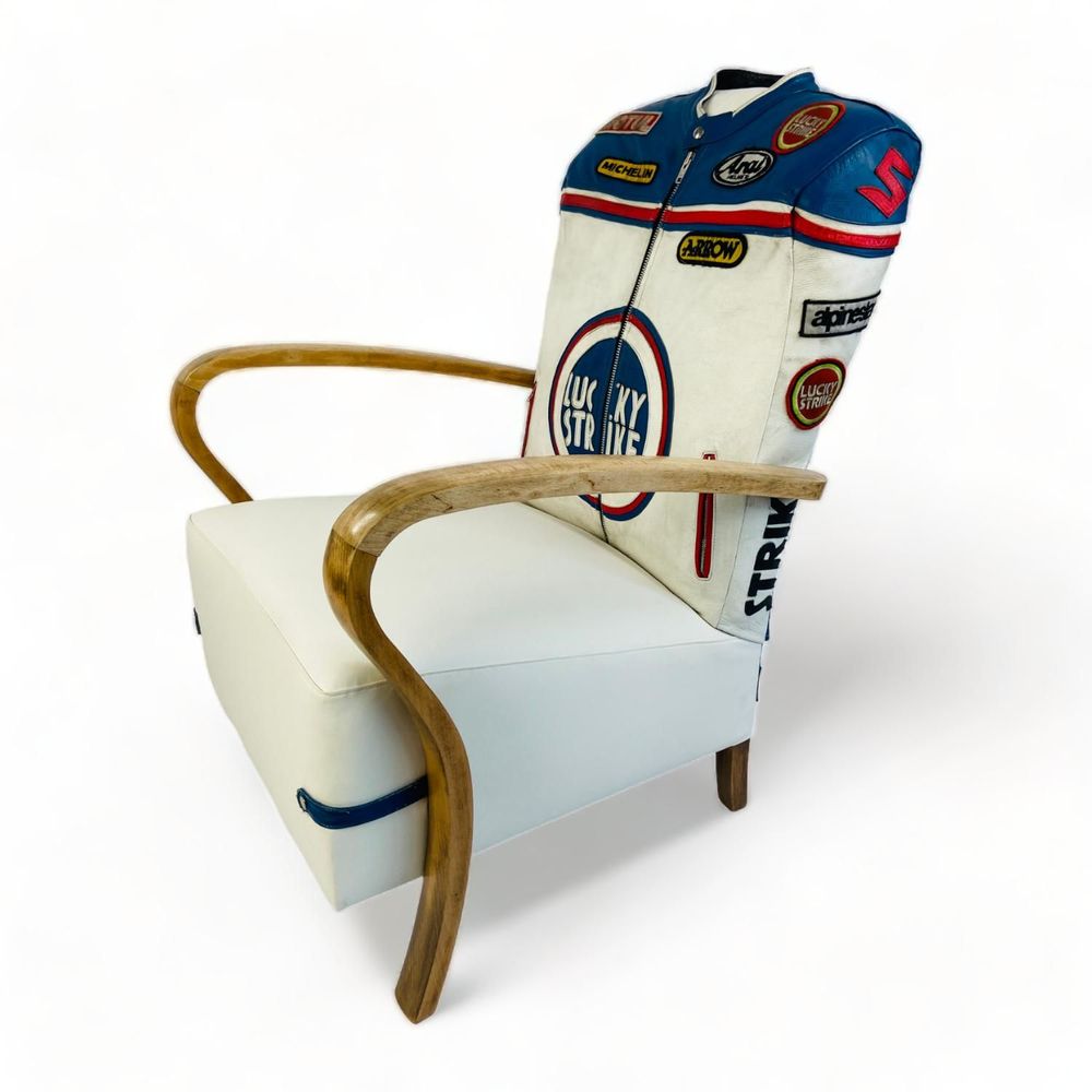 Design objects - Art Deco leather armchair " Lucky Moto-biker " - ATYPIKAL COLLECTION