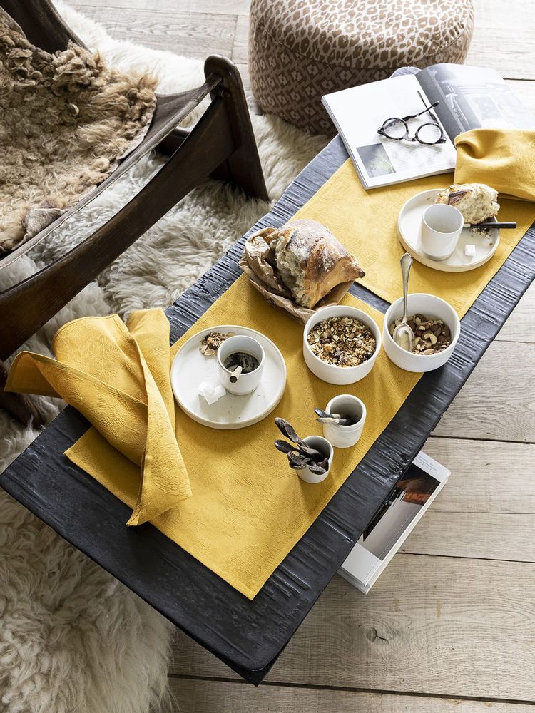 Linge d'office - Set de table enduit Marie-Galante uni Coton - LE JACQUARD FRANCAIS HOSPITALITY