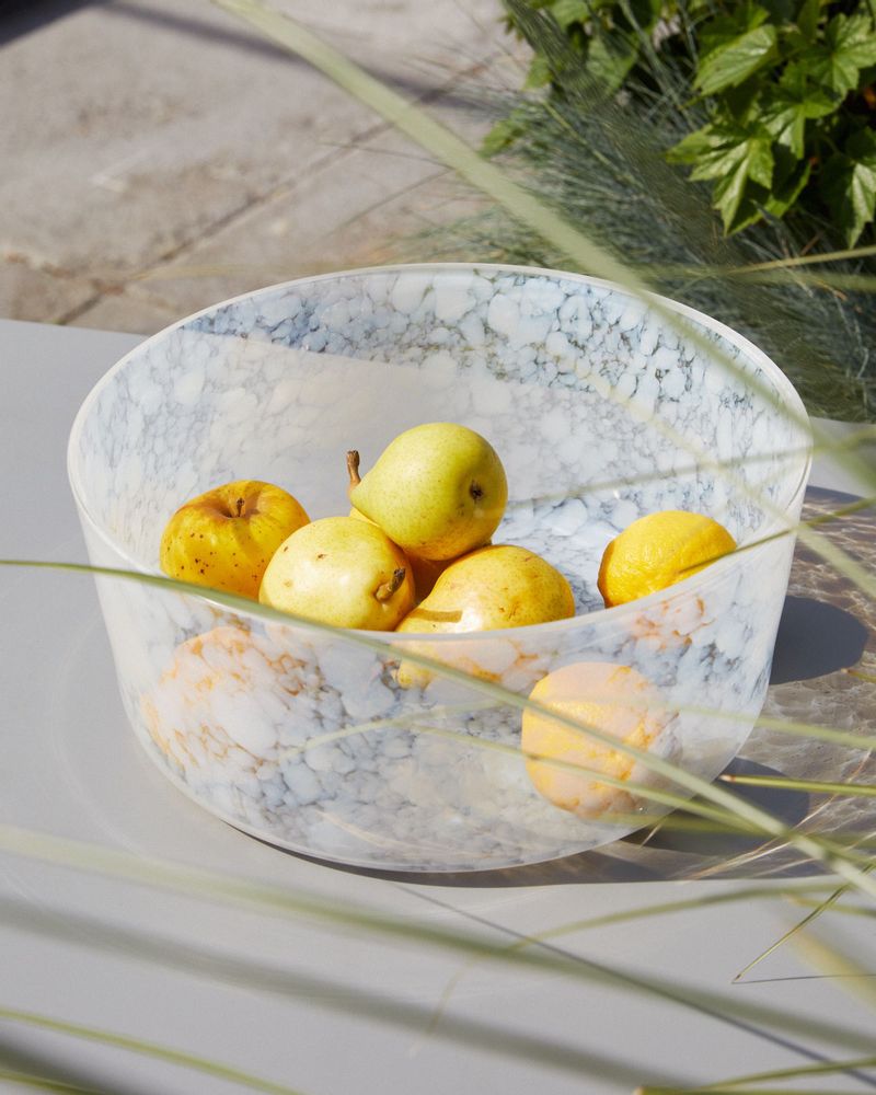 Bowls - Macchia su Macchia Opaline white Bowl Large - STORIES OF ITALY