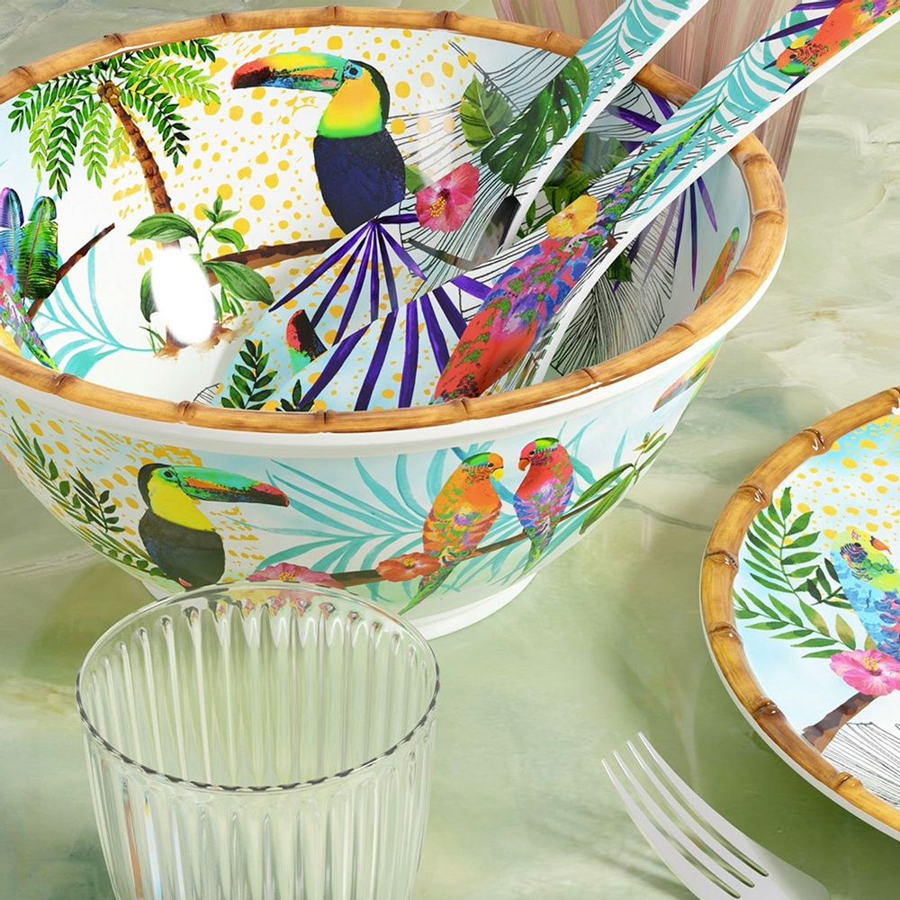 Vaisselle Enfant Mélamine - Série Jungle Animals - Assiettes, Bols, Tasses - Incassable Et Sans BPA - Lavable Au Lave-vaisselle