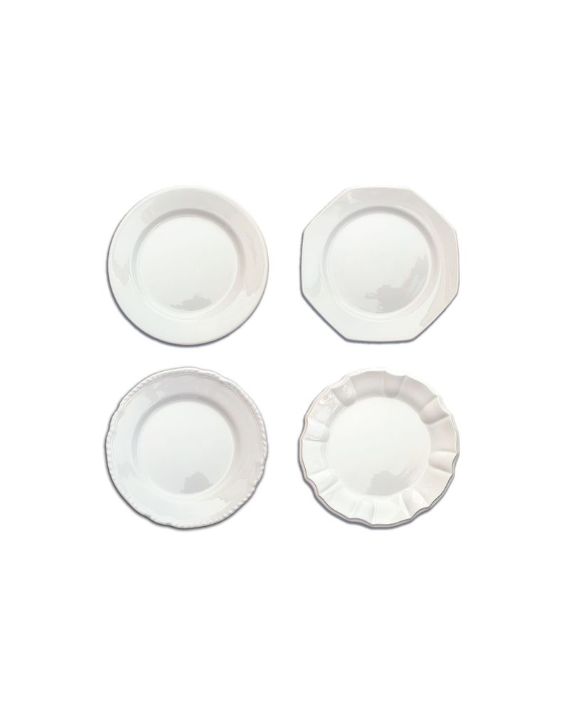 Formal plates - Ladies & Gentlemen White Dessert Plates - STORIES OF ITALY