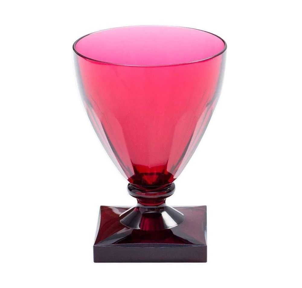 Glass - Acrylic 8.5oz Wine Goblet in Cranberry - 1 Each - CASPARI