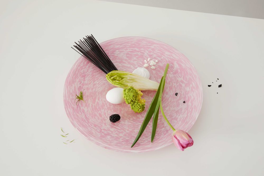 Plateaux - Ivory & Pink Large Tray - STORIES OF ITALY