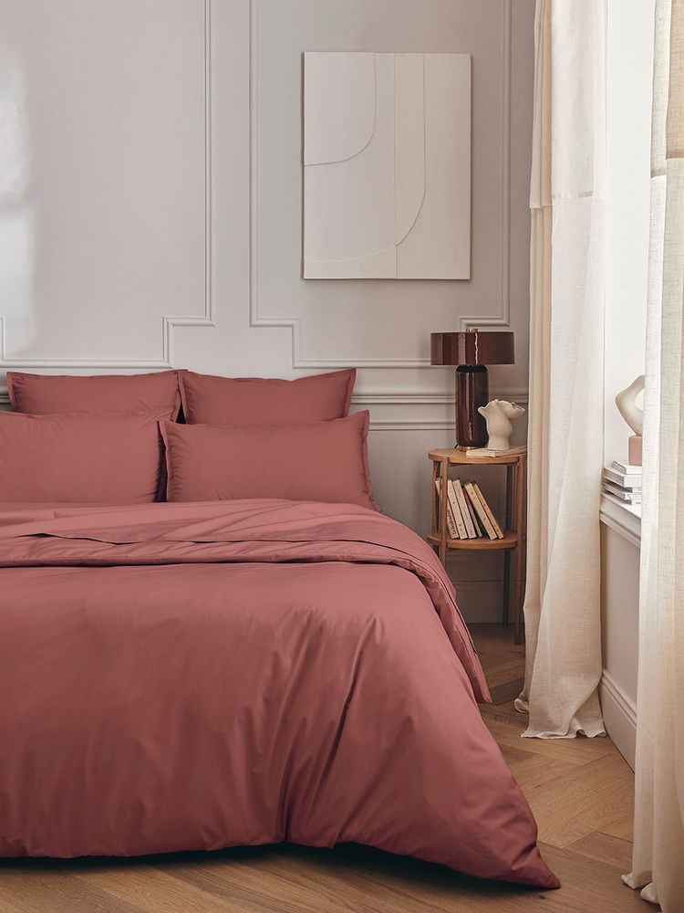 Linge de lit - Première Bois de Rose - Parure de lit en percale de coton - ESSIX