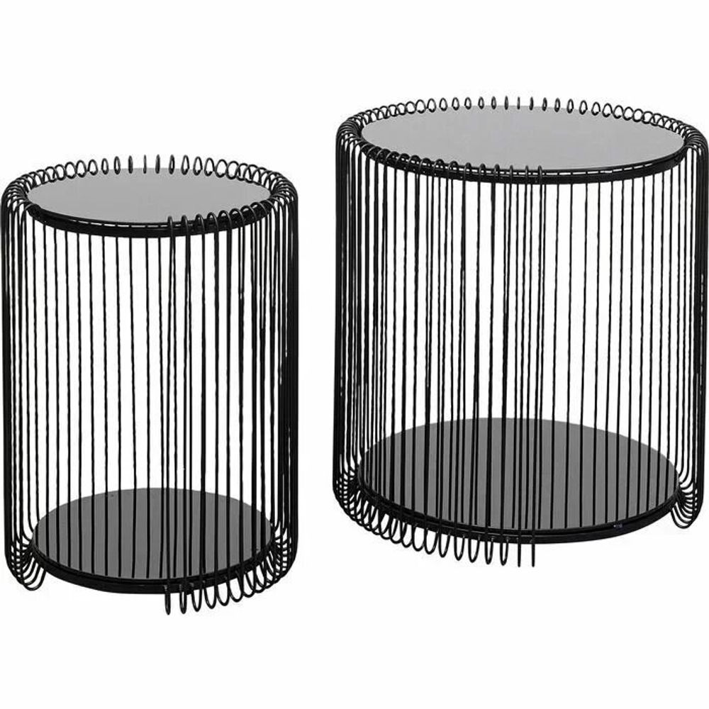 Coffee tables - Side Table Wire Double Black (2/Set) - KARE DESIGN
