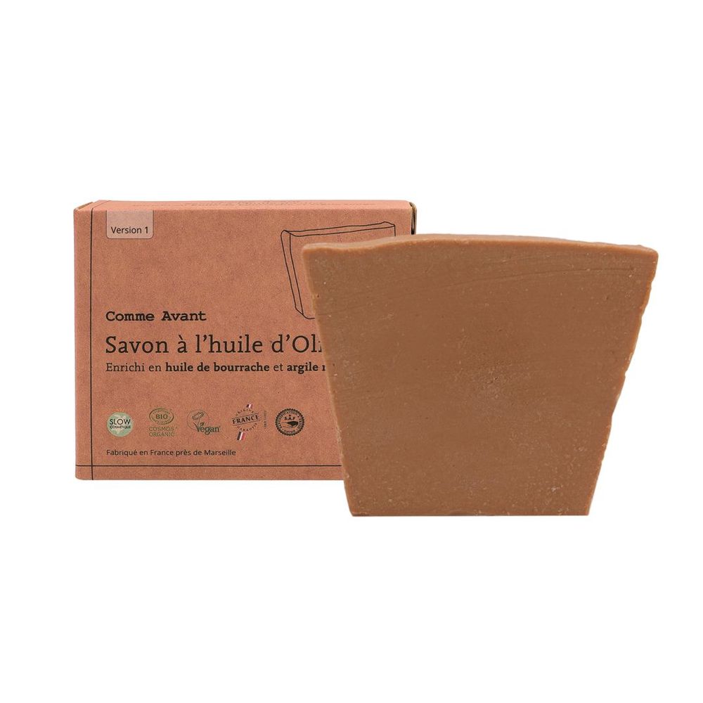 Savons - Savon à l'huile d'olive enrichi en huile de bourrache et argile rouge - COMME AVANT