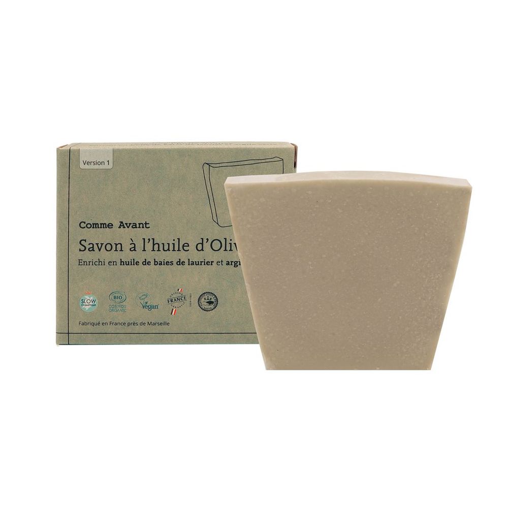 Savons - Savon à l'huile d'olive enrichi en huile de baie de laurier et argile verte - COMME AVANT