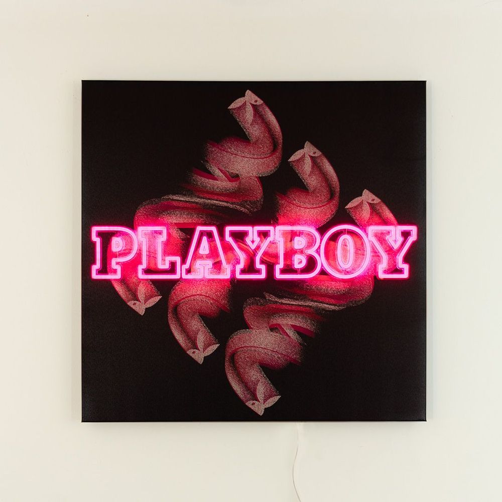Wall lamps - Playboy 'Space' Wall Art with LED Neon - LOCOMOCEAN