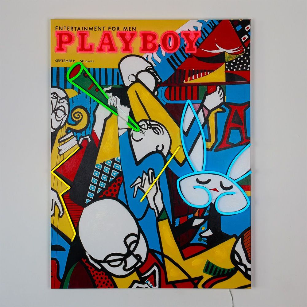 Wall lamps - Playboy Wall Art with LED Neon - Jazz Cover - LOCOMOCEAN
