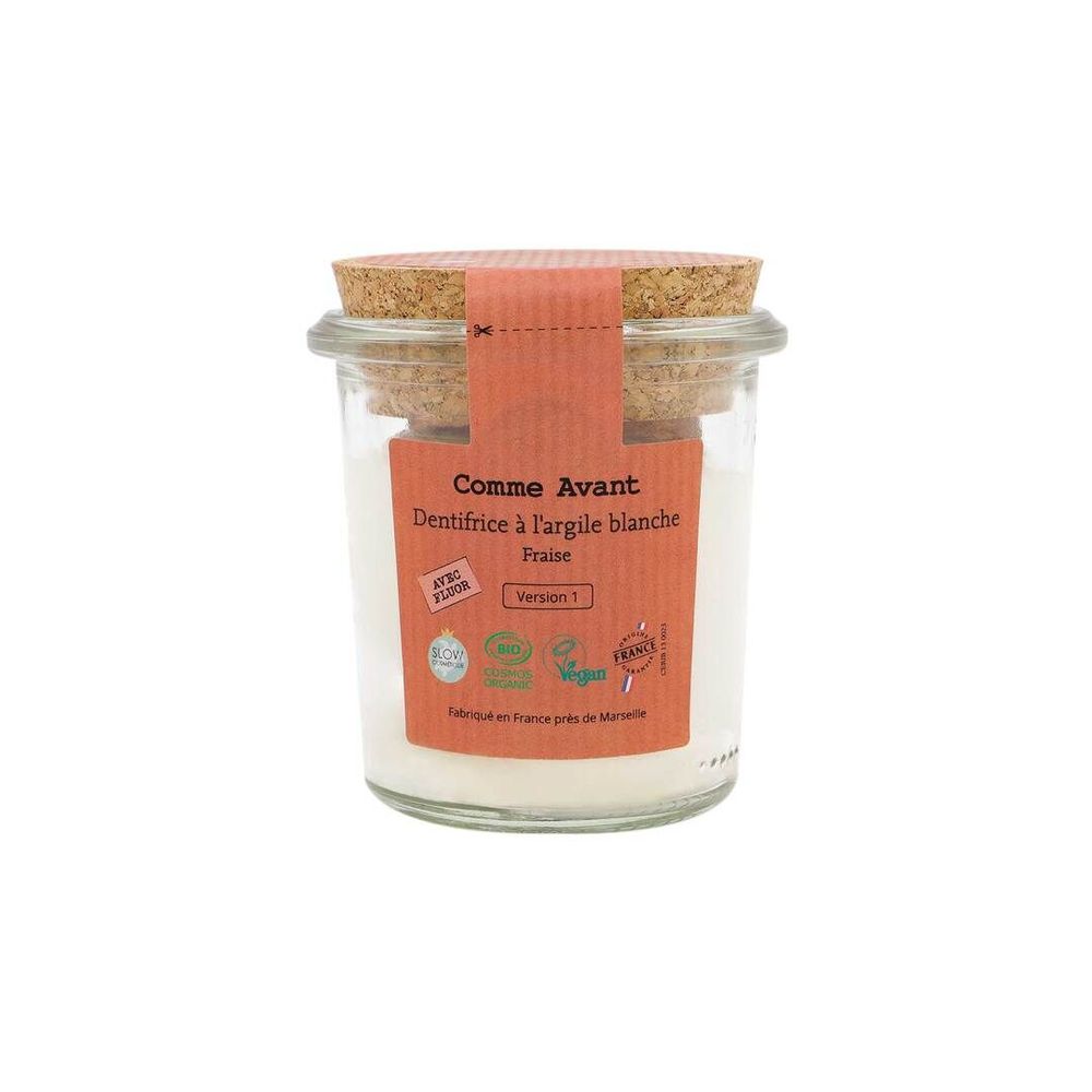 Cosmétiques - Dentifrice bio à l'argile blanche enfant - Fraise - COMME AVANT