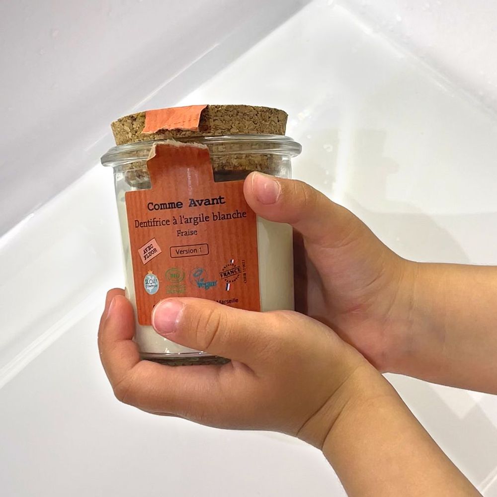 Cosmétiques - Dentifrice bio à l'argile blanche enfant - Fraise - COMME AVANT