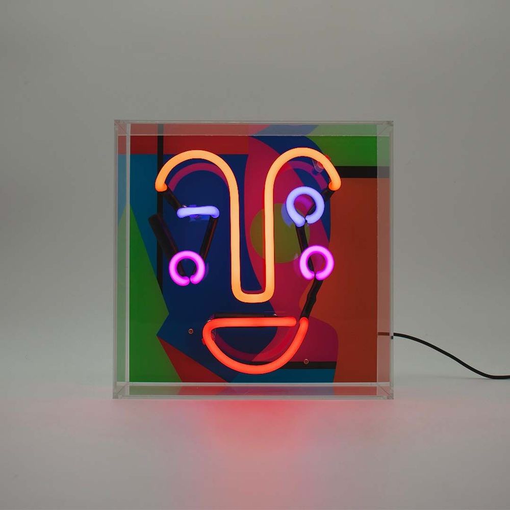 Table lamps - Acrylic Box Neon - Memphis Face - LOCOMOCEAN