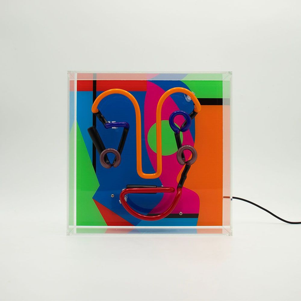 Table lamps - Acrylic Box Neon - Memphis Face - LOCOMOCEAN
