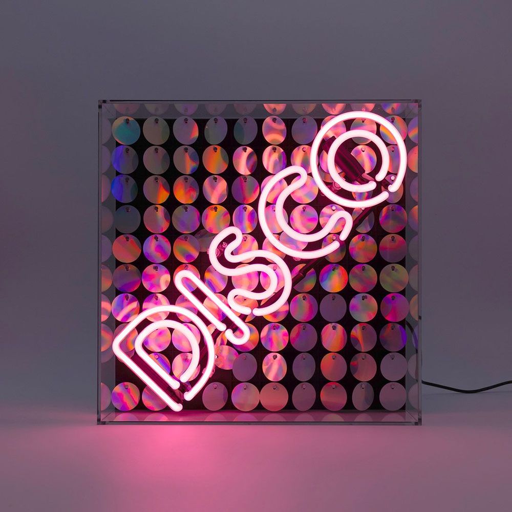 Lampes de table - Boîte acrylique à néon - Disco Sequin Neon Pink - LOCOMOCEAN