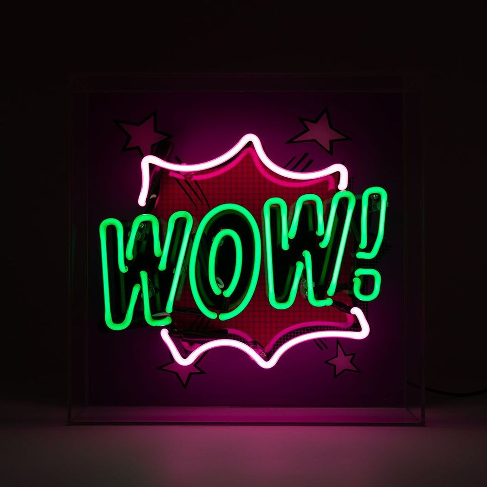 Lampes de table - Boîte acrylique à Neon - WOW - LOCOMOCEAN