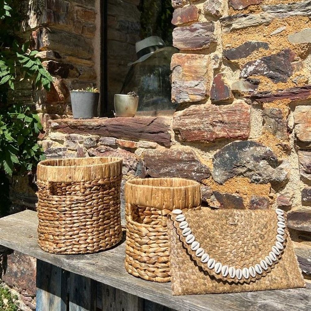 Pochettes - Portefeuille en feuilles de palmier et coquillages cauris - Brun - PFPCB-28-17 - BALINAISA