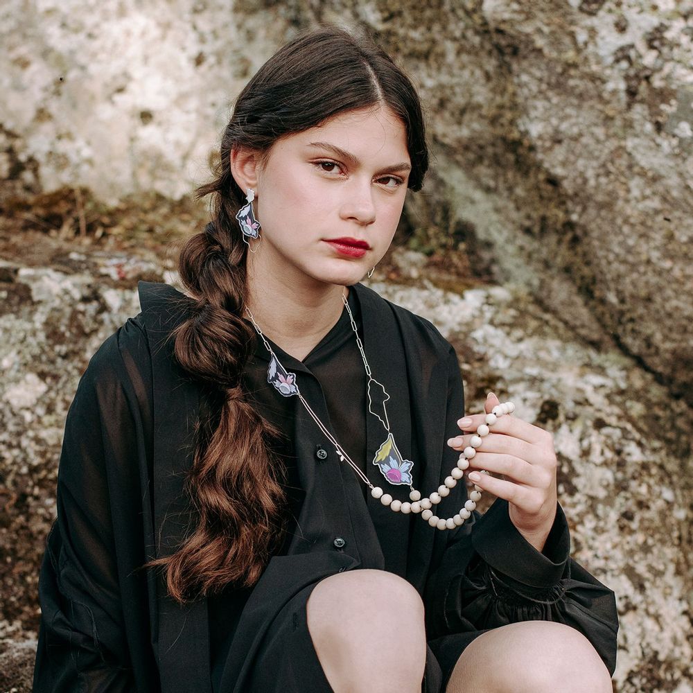 Jewelry - Frorolìa Thistle Necklace White - STEFANIA BANDINU