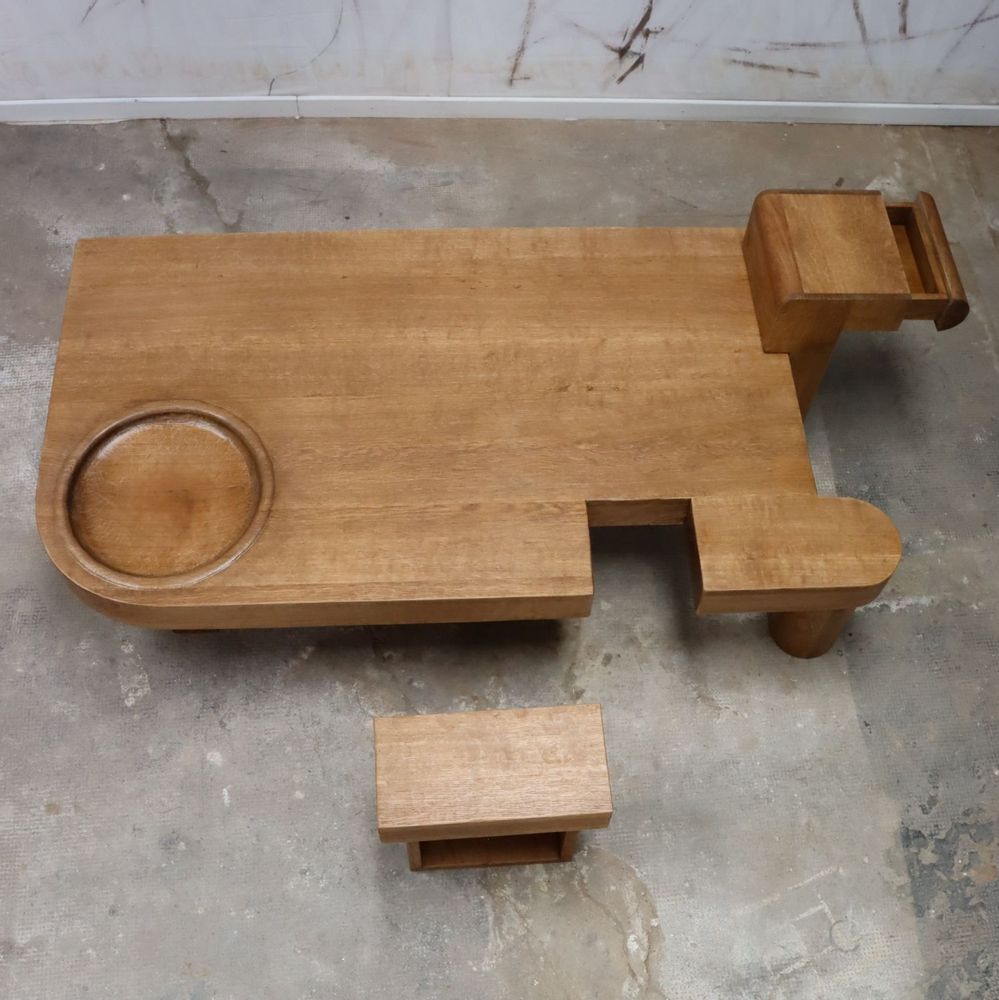 Unique pieces - Large rustic” coffee table. - THIERRY LAUDREN