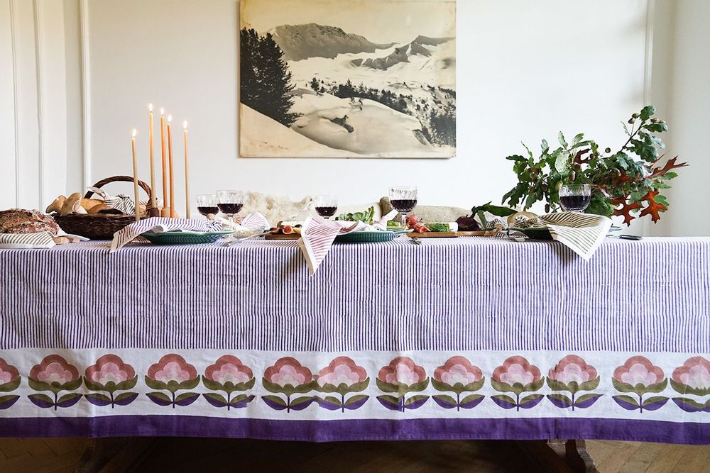 Linge de table textile - Nappe Bonnard Violet - MAISON DÎNETTE