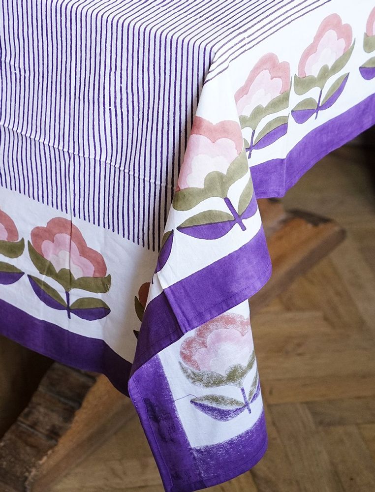 Linge de table textile - Nappe Bonnard Violet - MAISON DÎNETTE
