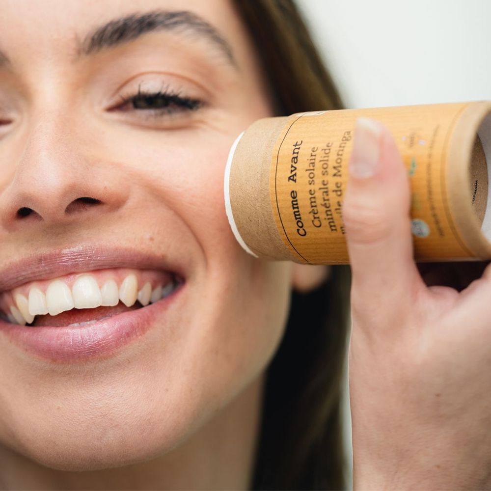 Cosmétiques - Crème solaire minérale solide SPF30 Lait de Coco & Vanille - COMME AVANT