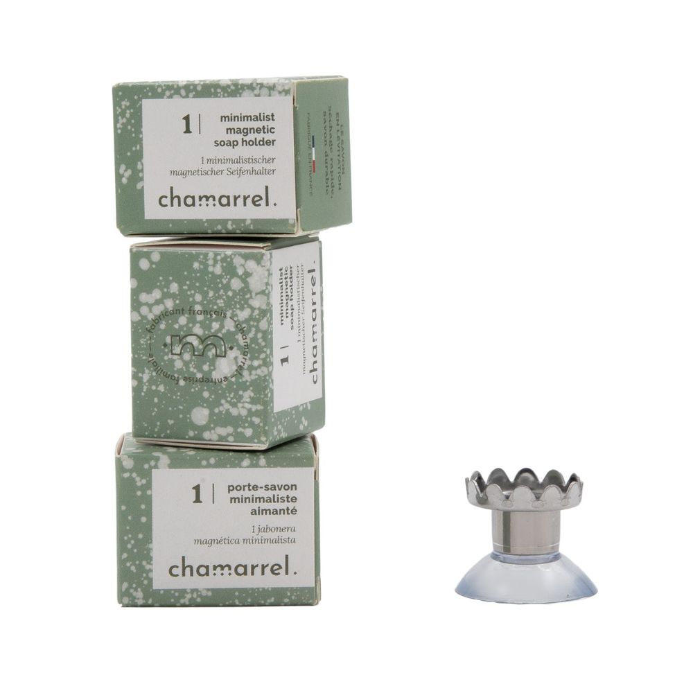 Cosmétiques - Présentoir boîtes + 14 porte-savons aimantés français - CHAMARREL