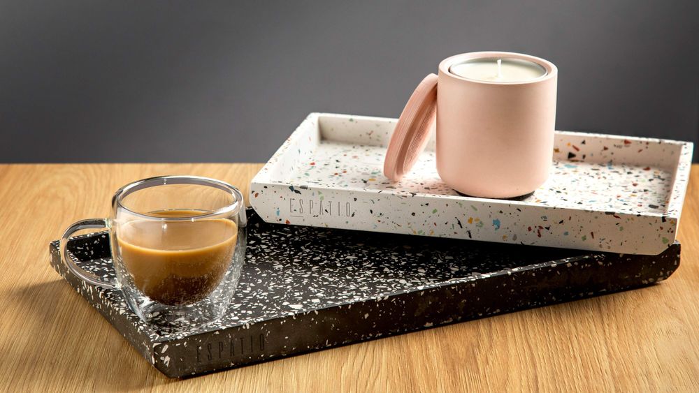Trays - Rectangular Trays (Black Terrazzo) - ESPATIO