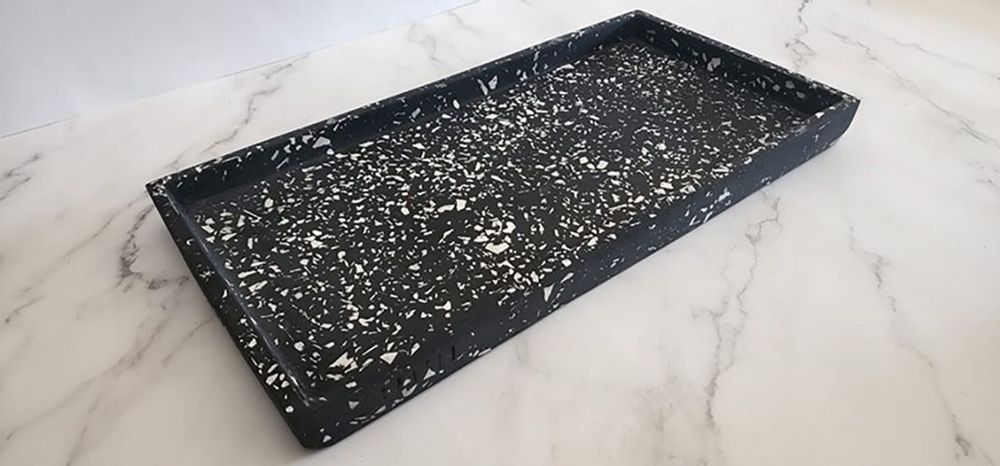 Trays - Rectangular Trays (Black Terrazzo) - ESPATIO