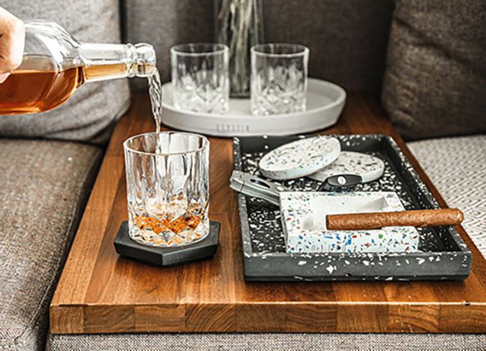 Trays - Rectangular Trays (Black Terrazzo) - ESPATIO