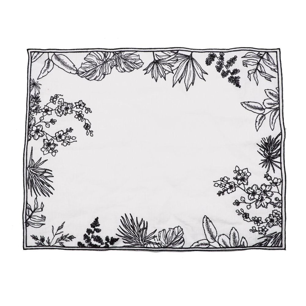 Placemats - Safari Embroidered Linen Placemats - SOKA DESIGN STUDIO TABLEWARE