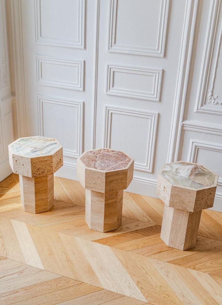 Autres tables - Table d'appoint Gisèle - Onyx rouge - STUDIO GAÏA