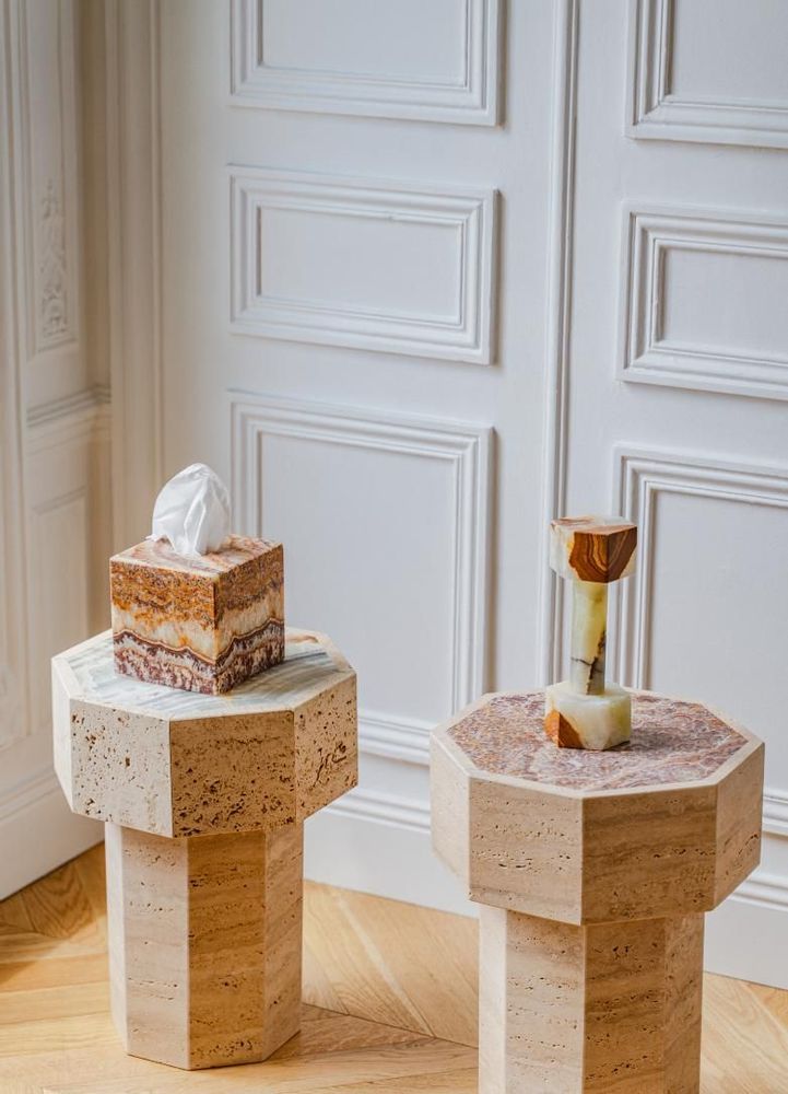 Autres tables - Table d'appoint Gisèle - Onyx rouge - STUDIO GAÏA