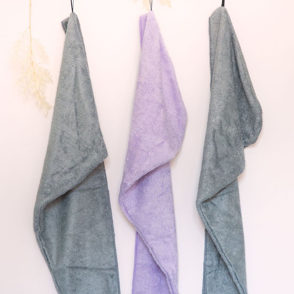 Bath towels - Bamboo Hair Towel | Gray - CHAMARREL