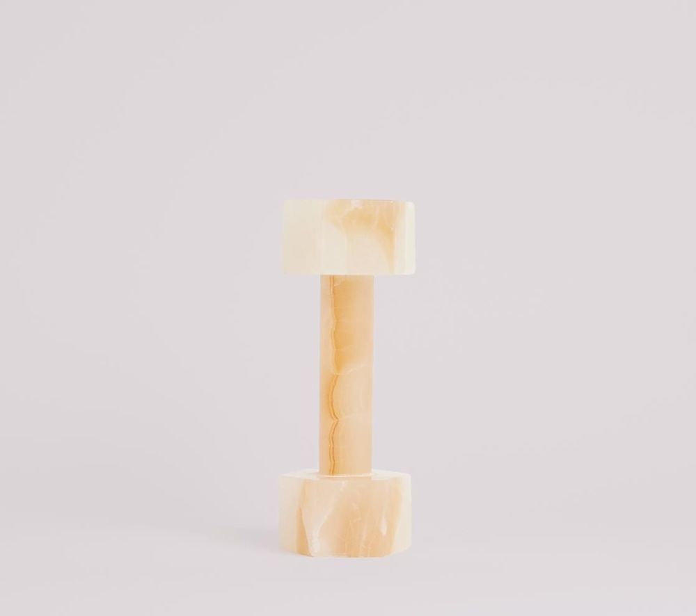 Objets de décoration - L' haltère Herakcles - Onyx ambre - STUDIO GAÏA