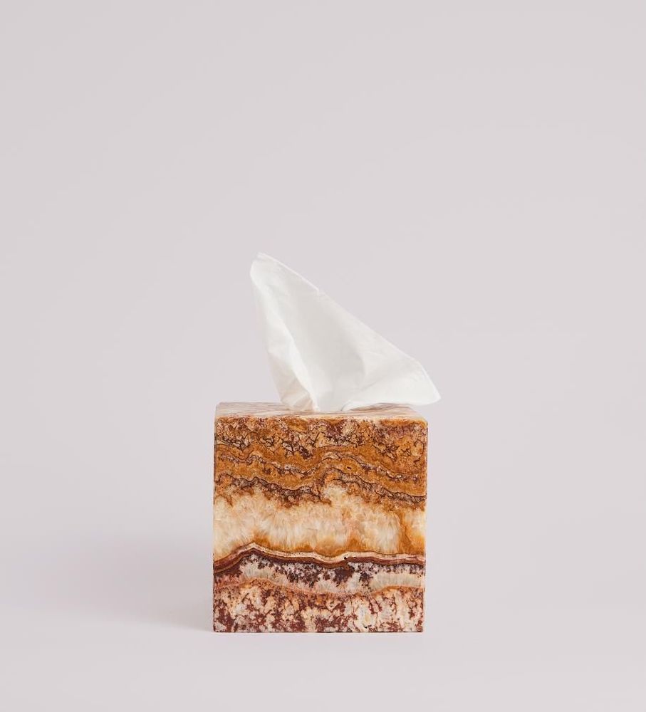Decorative objects - The Anne tissue box - Red Onyx. - STUDIO GAÏA